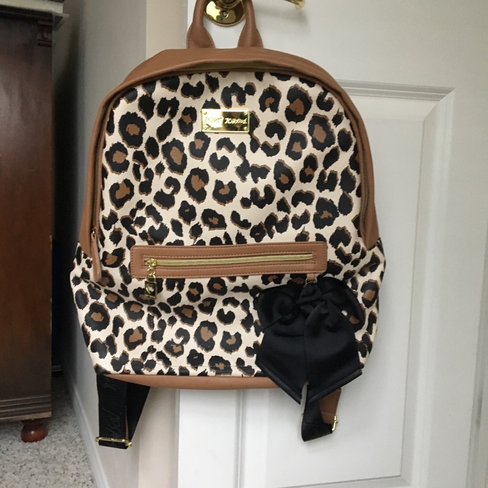 betsey johnson cheetah backpack